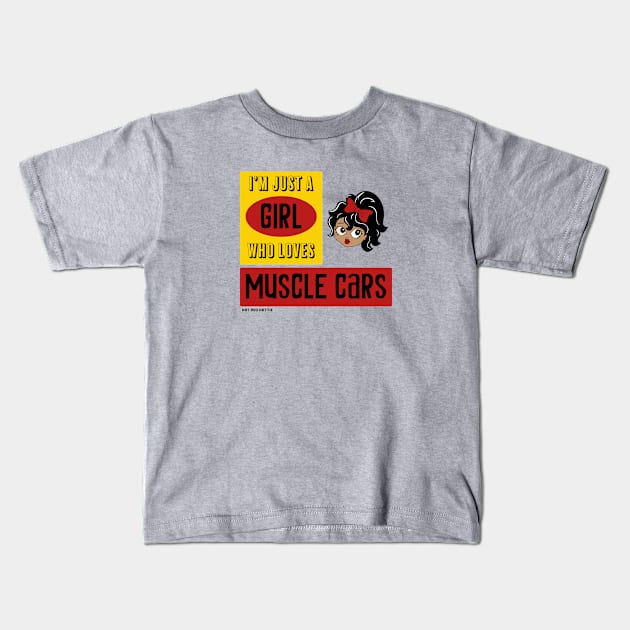 Latina girl who loves muscle cars Kids T-Shirt by Morrissey OC